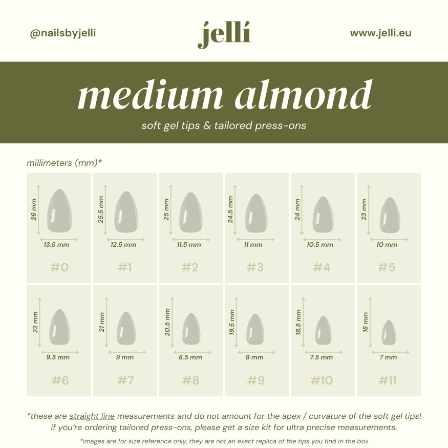 ⚠️‼️ PREORDER ‼️⚠️ jellí - medium almond soft gel tips