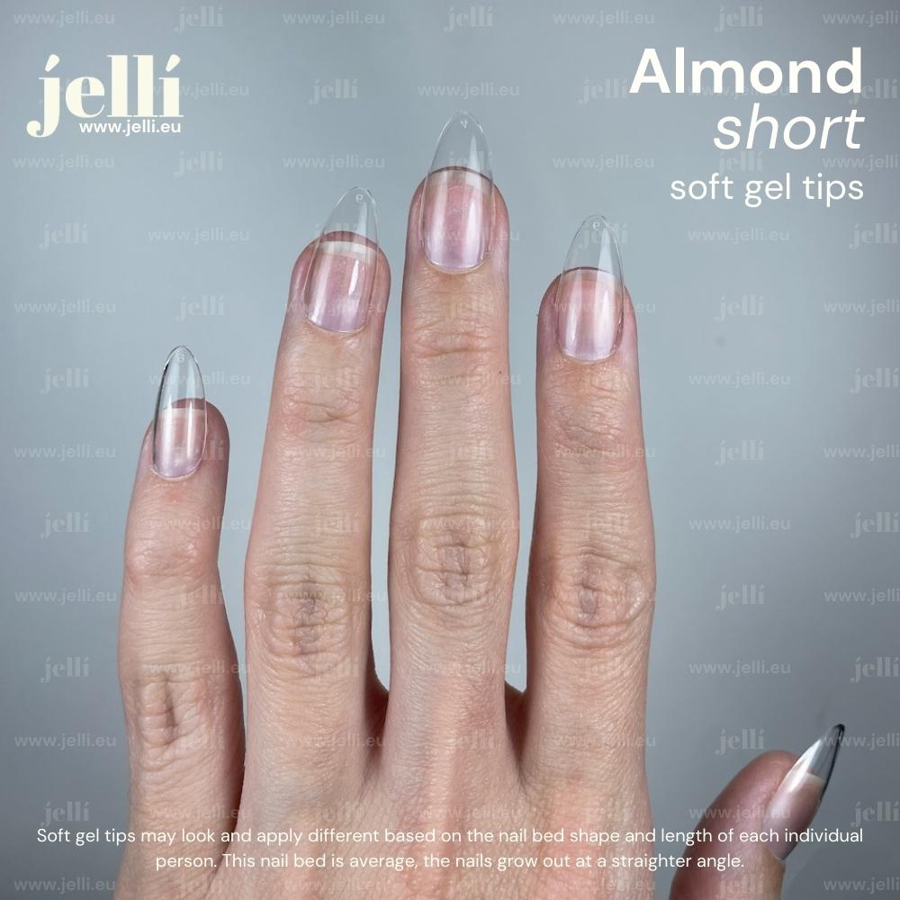 jellí - short almond soft gel tips