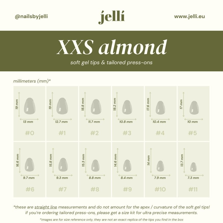 jellí - xxs almond soft gel tips