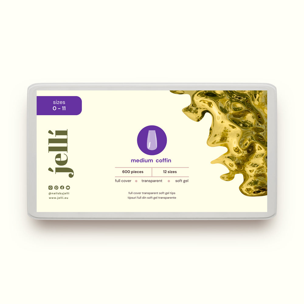 jellí - coffin mediu soft gel tips
