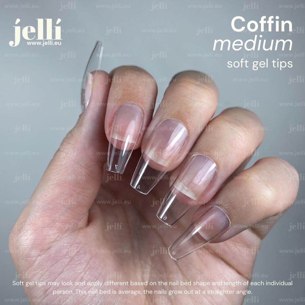 jellí - coffin mediu soft gel tips