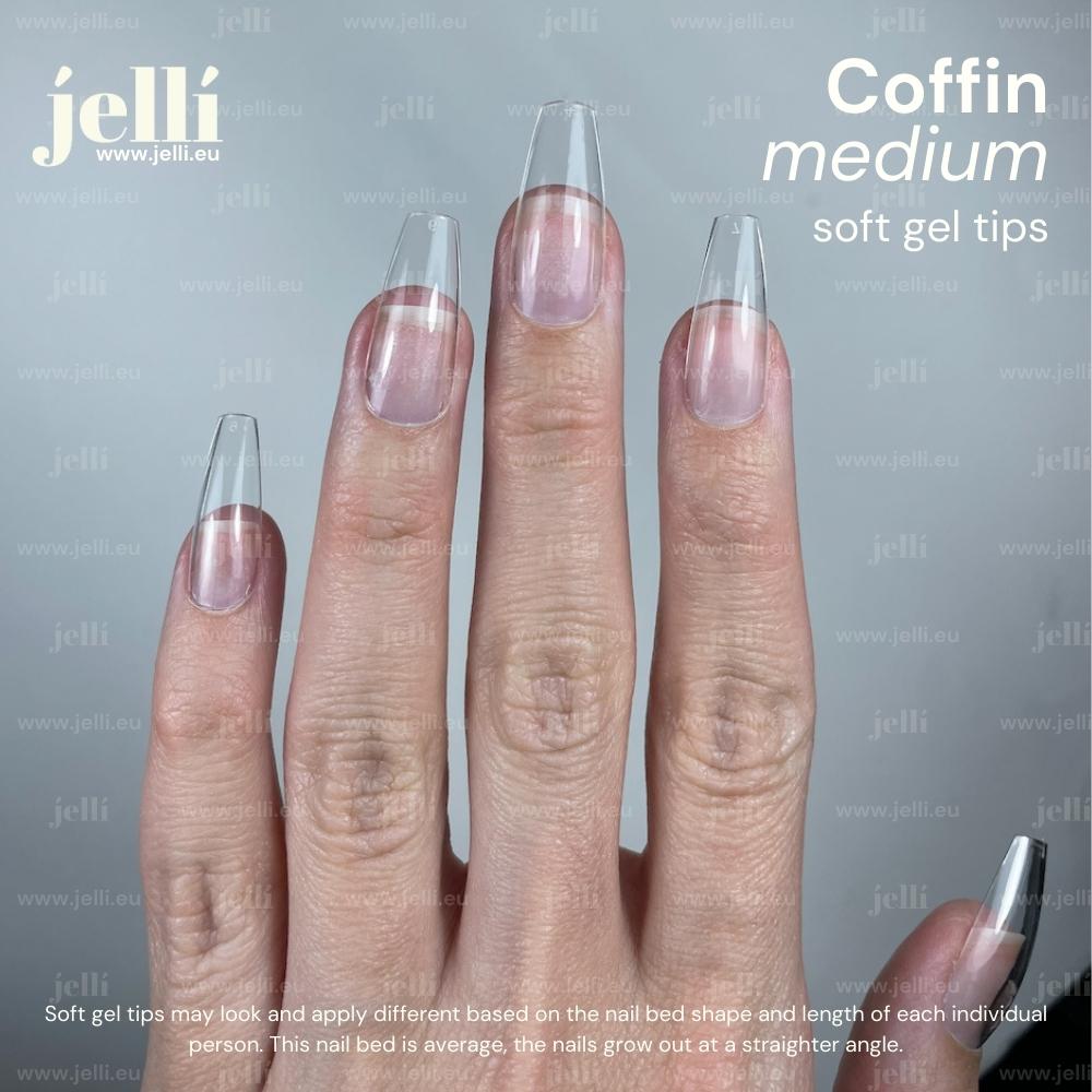 jellí - coffin mediu soft gel tips