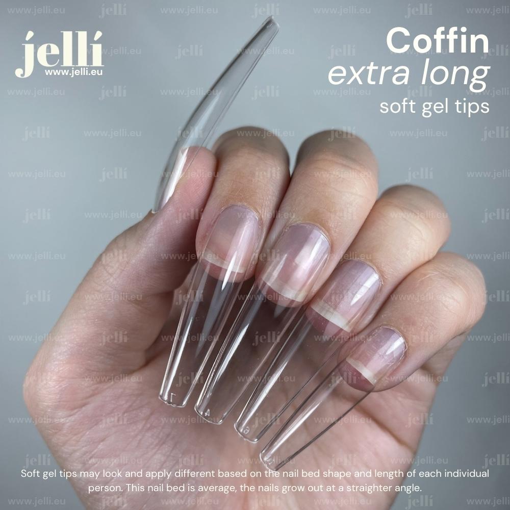 jellí - extra long coffin soft gel tips