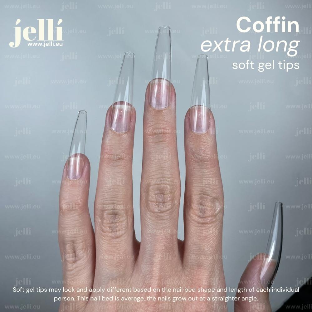 jellí - extra long coffin soft gel tips