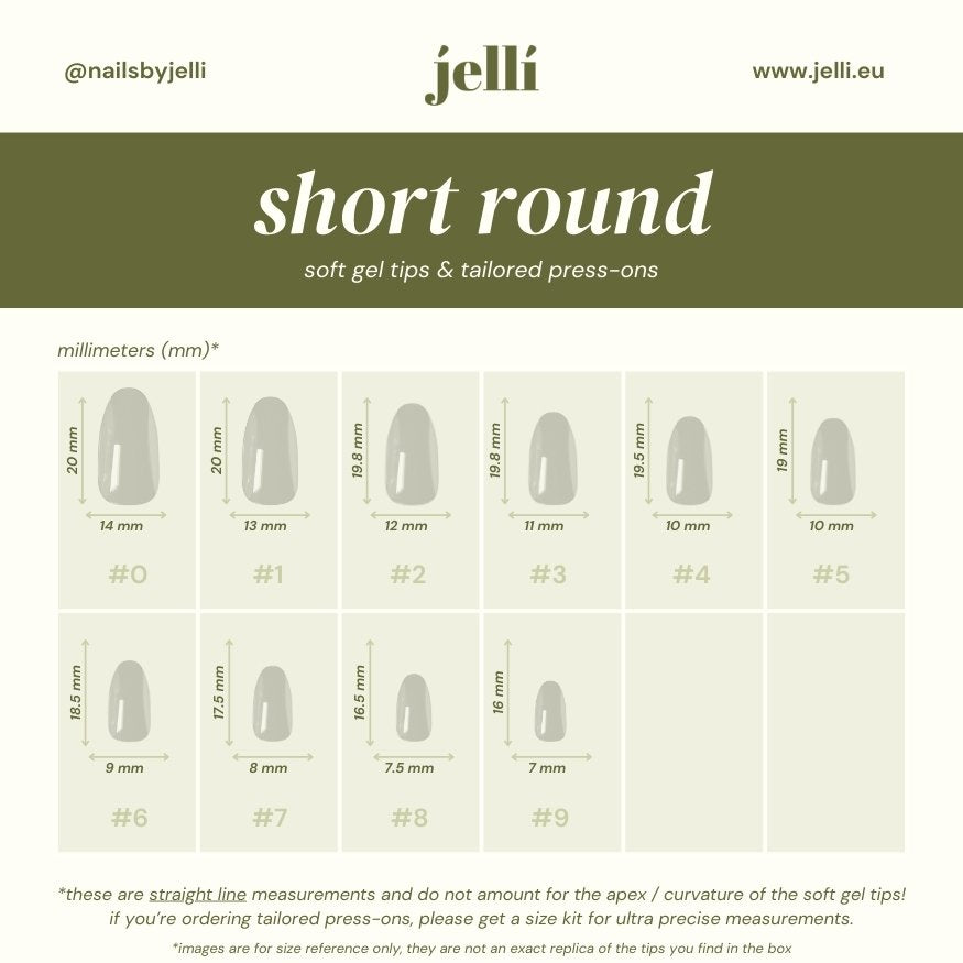 jellí - short round soft gel tips