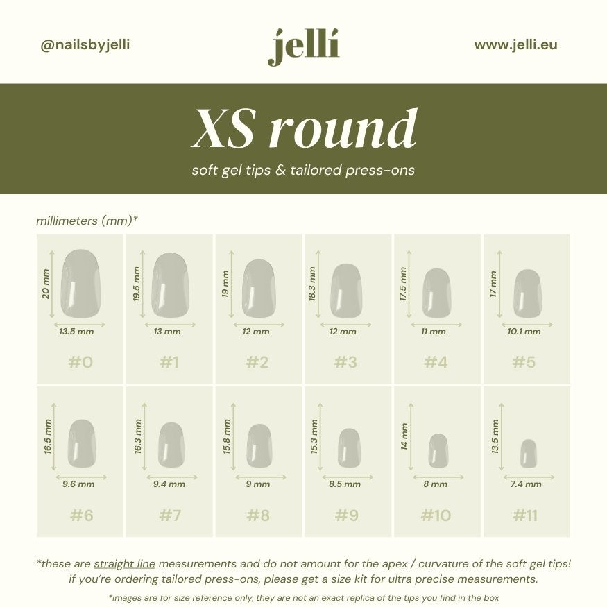 jellí - extra short round soft gel tips