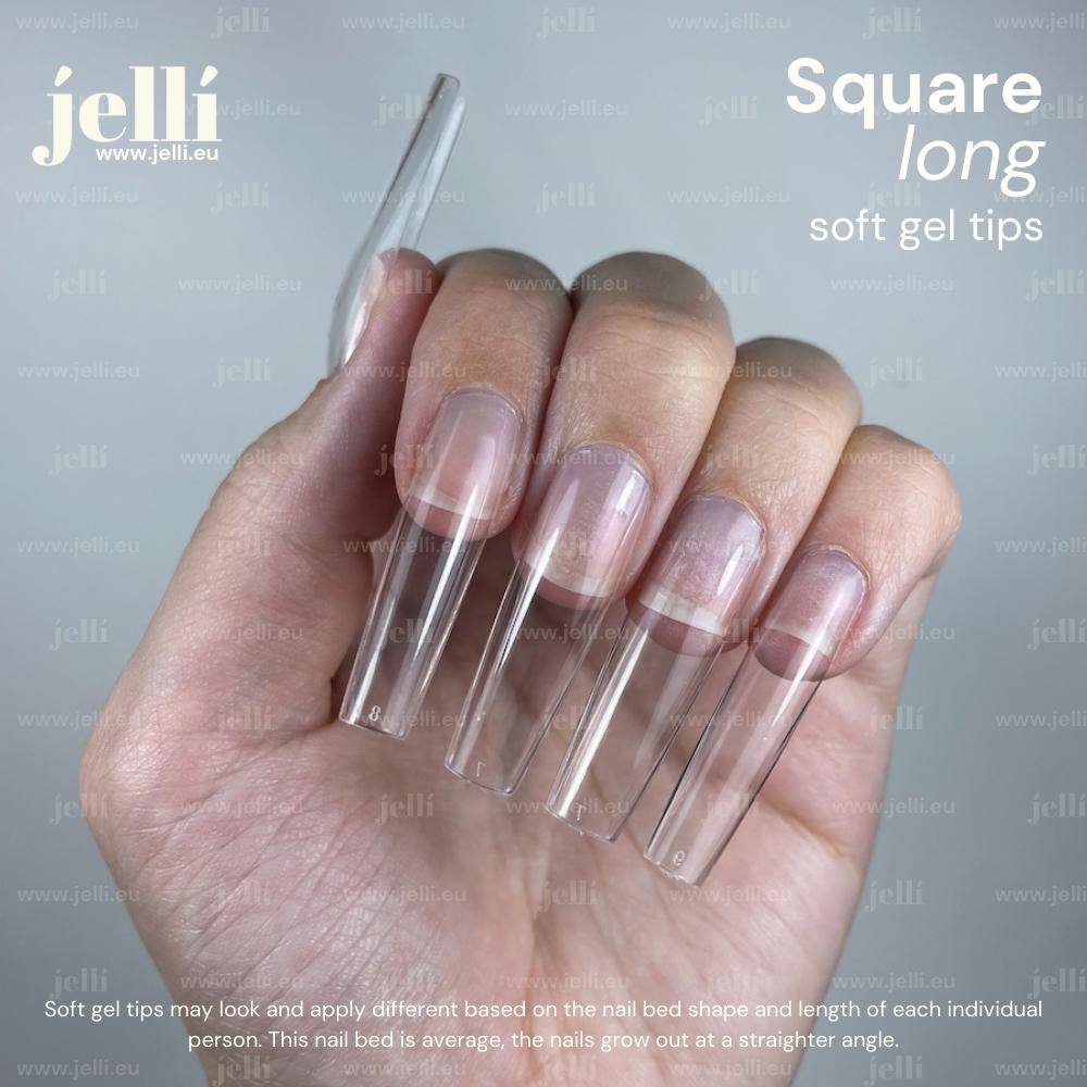 ⚠️‼️ PREORDER ‼️⚠️ jellí - long square soft gel tips
