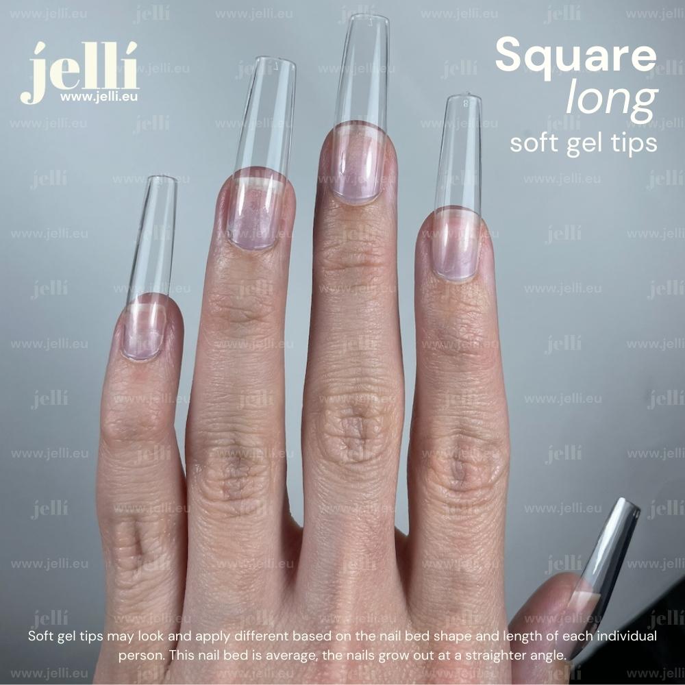 ⚠️‼️ PREORDER ‼️⚠️ jellí - long square soft gel tips