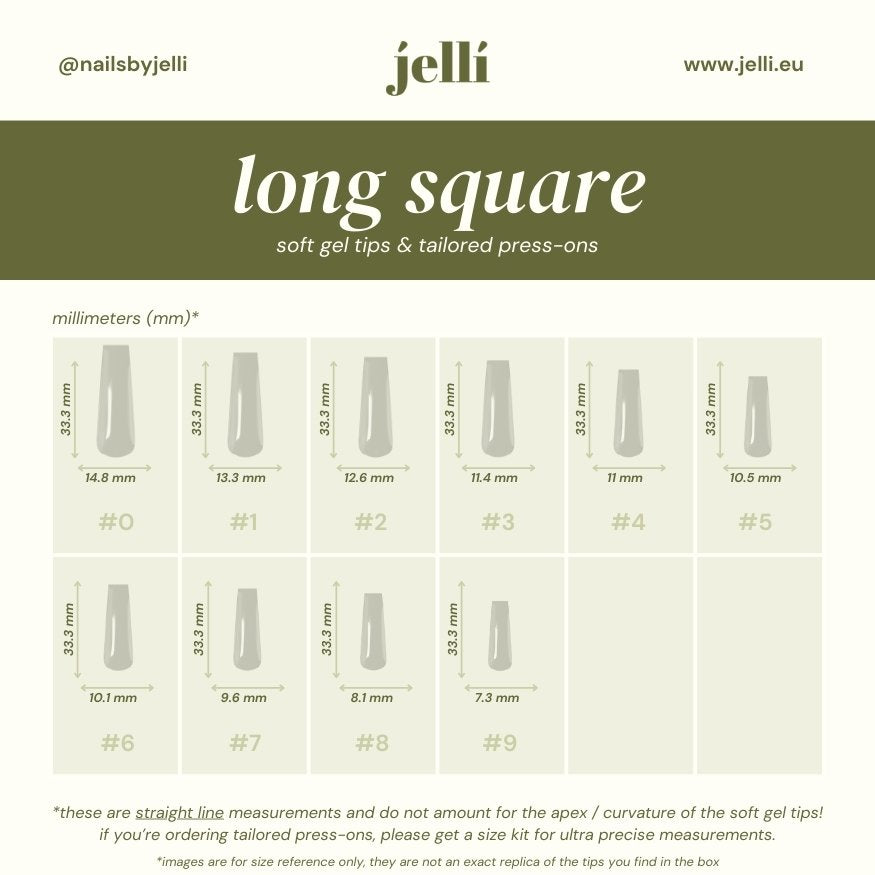 ⚠️‼️ PREORDER ‼️⚠️ jellí - long square soft gel tips