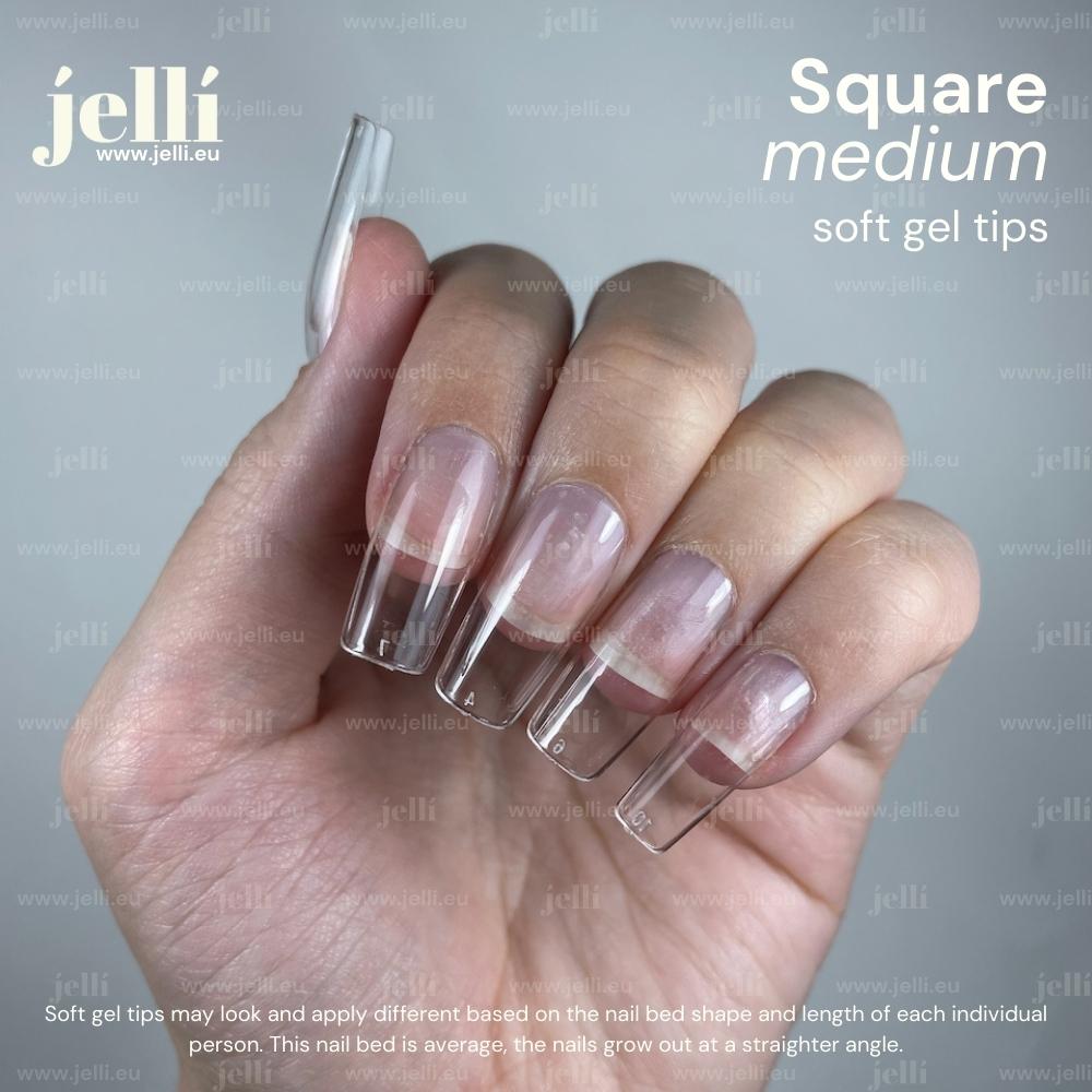 jellí - medium square soft gel tips