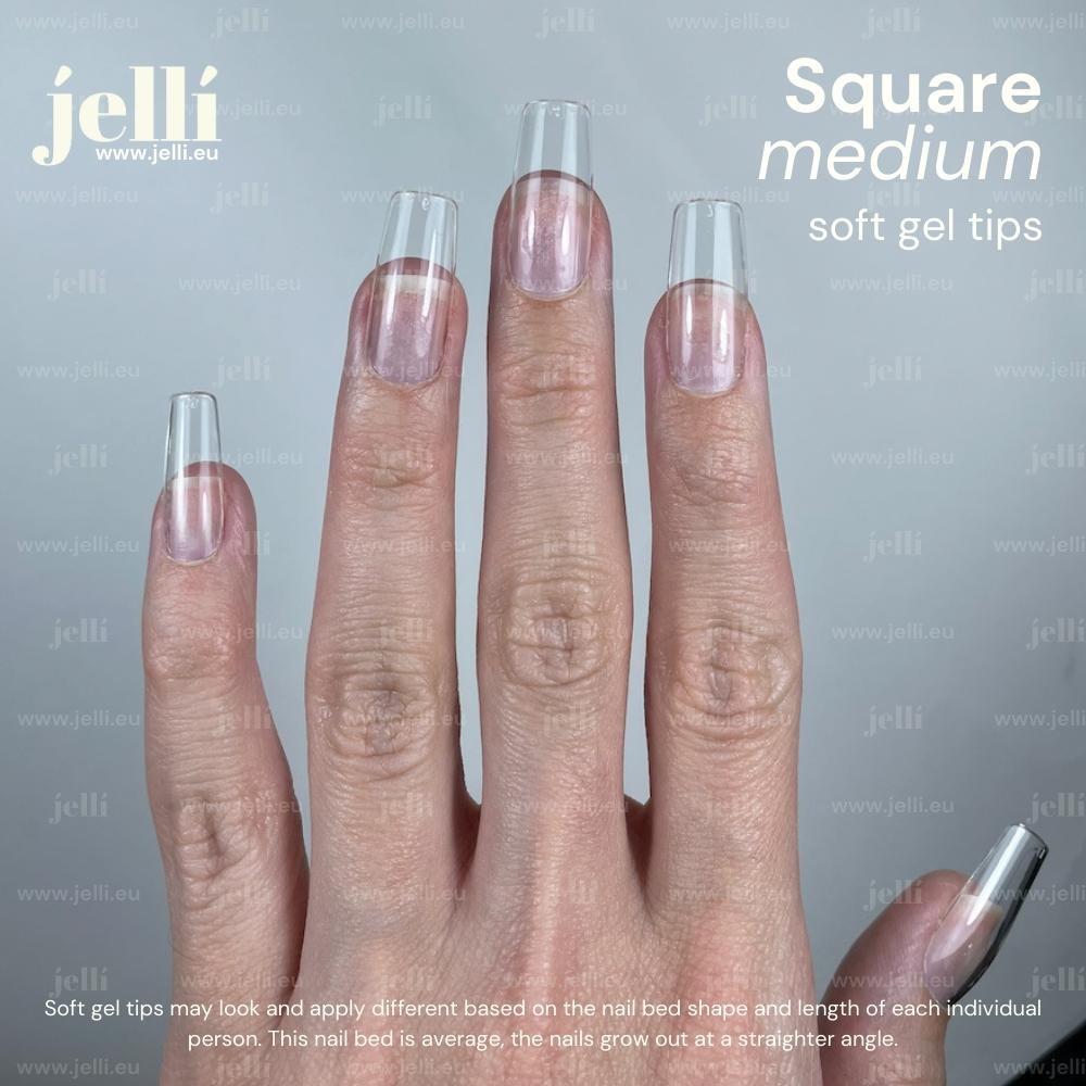 jellí - medium square soft gel tips