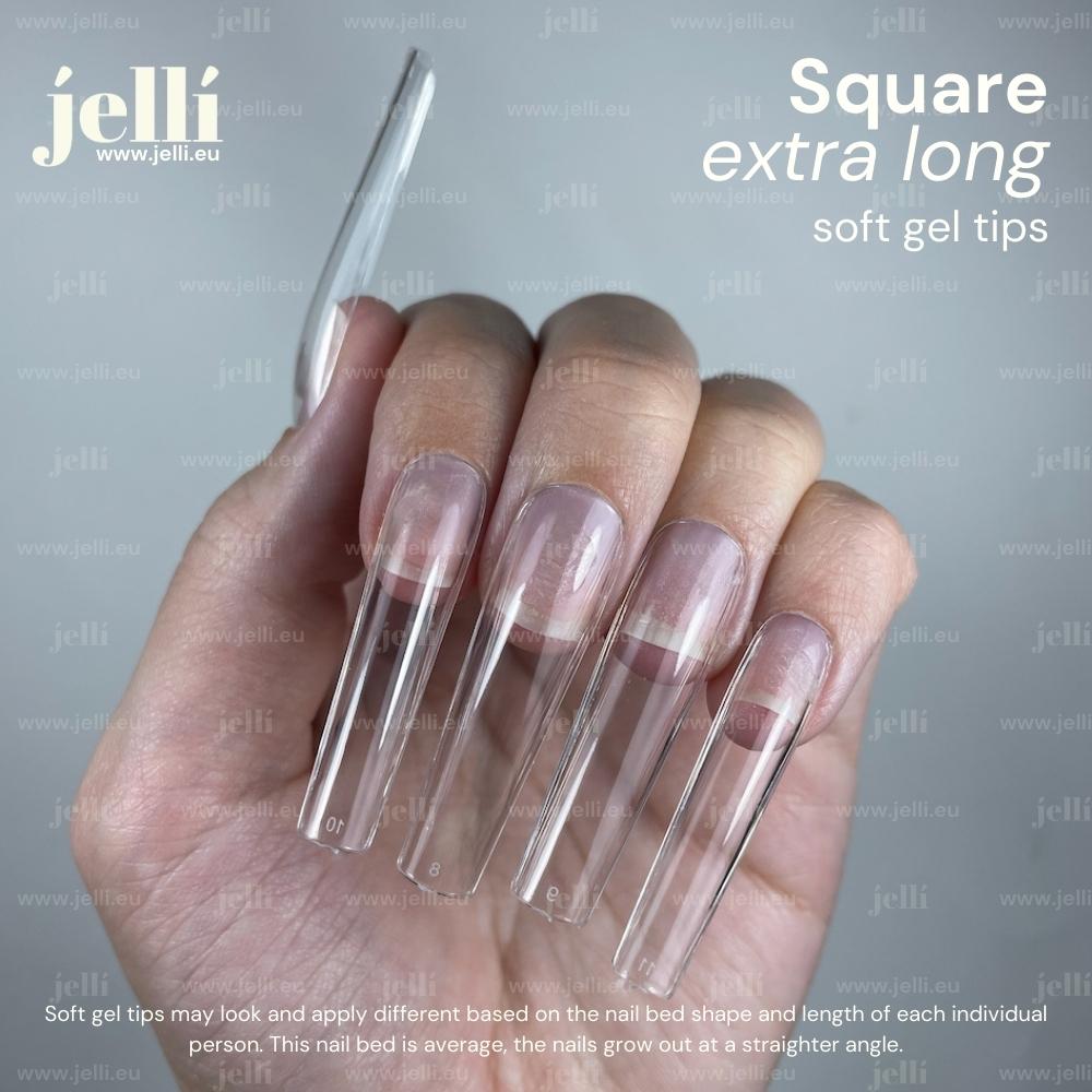 jellí - extra long square soft gel tips