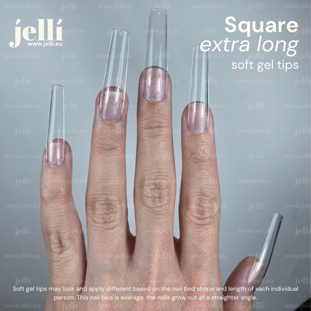 jellí - extra long square soft gel tips