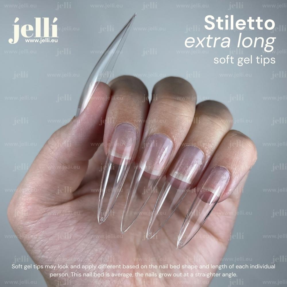 jellí - stiletto extra lung soft gel tips