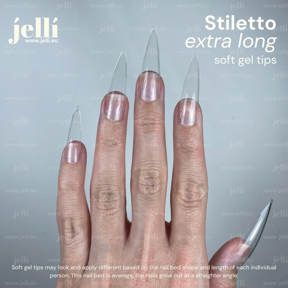 jellí - stiletto extra lung soft gel tips