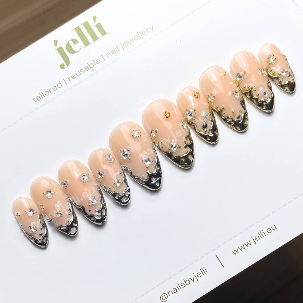 melting jewels - set de unghii press-on custom de lux