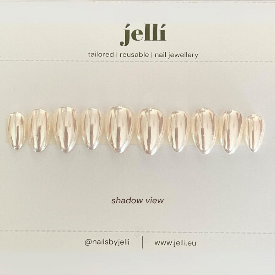 vanilla pearl - set de unghii press-on custom de lux