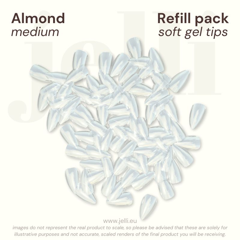 jellí - pachet rezervă migdală M soft gel tips