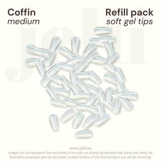 jellí - pachet rezervă coffin M soft gel tips