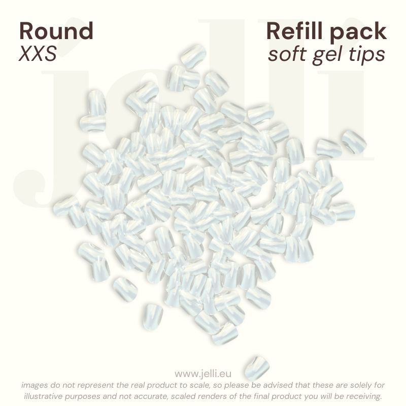 jellí - pachet rezervă rotund XXS soft gel tips