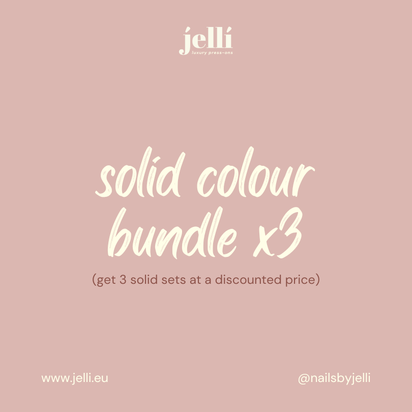 3 solid colour bundle custom press-on nails set - Jellí