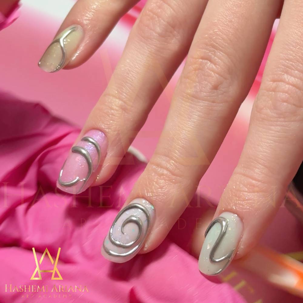 jellí liquid shadow 3D chrome base UV/LED x HASHEMI ARIANA