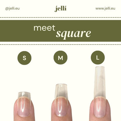 jellí - long square soft gel tips