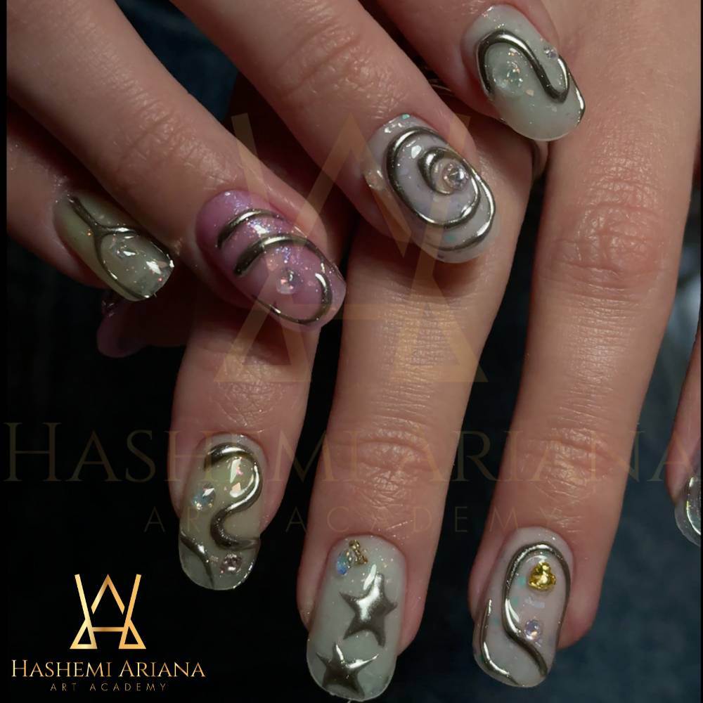 jellí liquid shadow 3D chrome base UV/LED x HASHEMI ARIANA