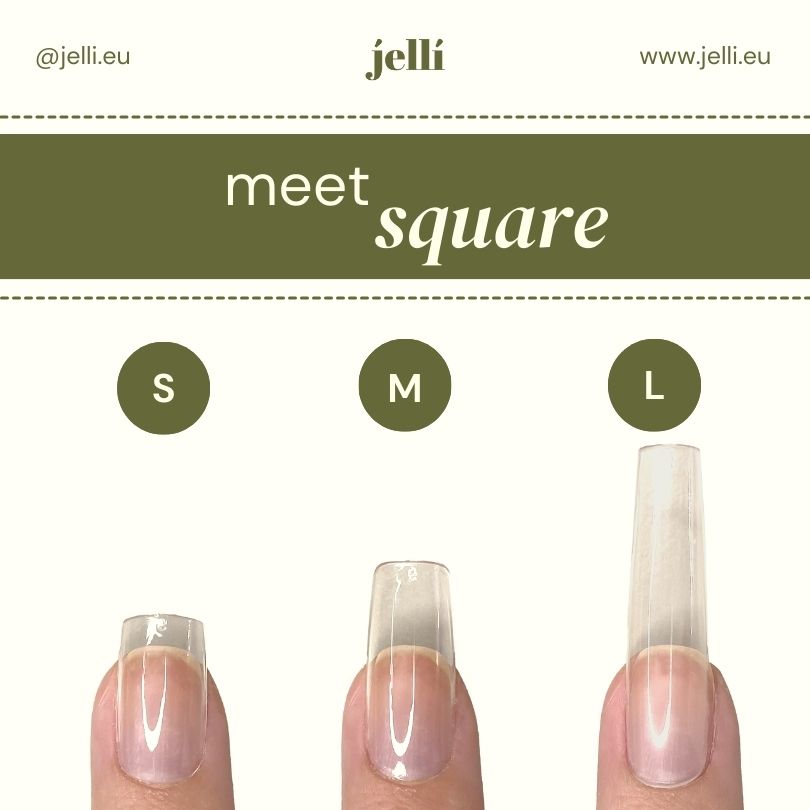 jellí - short square soft gel tips