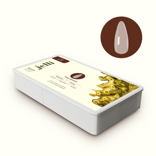 jellí - long almond soft gel tips