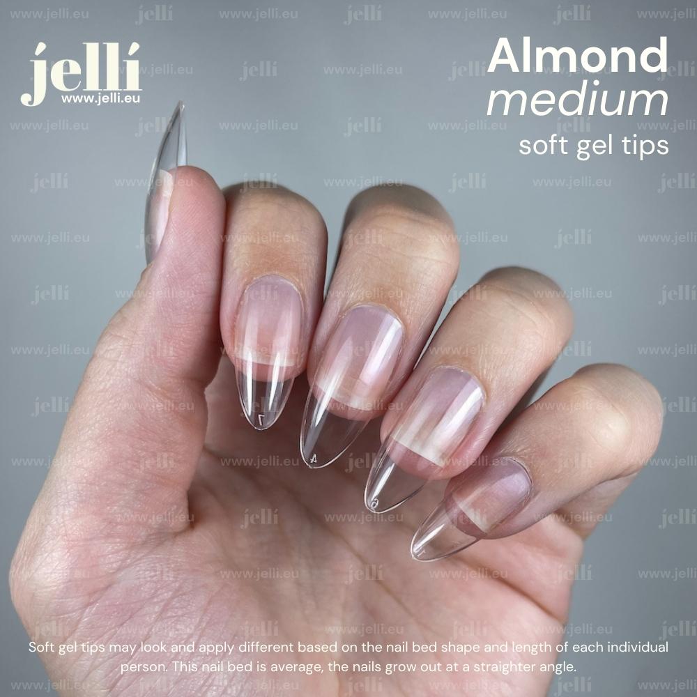 jellí - medium almond soft gel tips