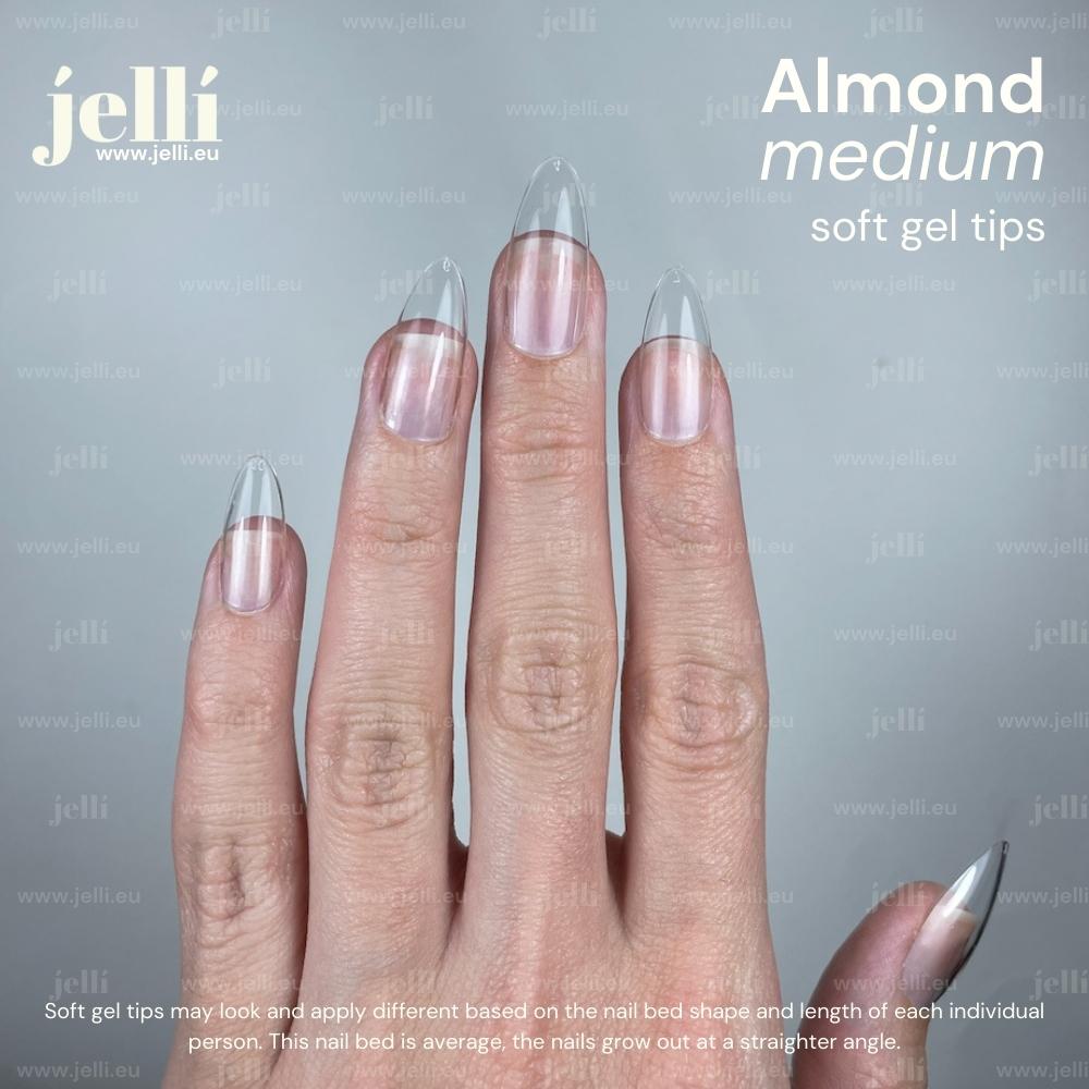 jellí - medium almond soft gel tips