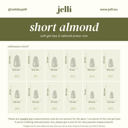 jellí - short almond soft gel tips