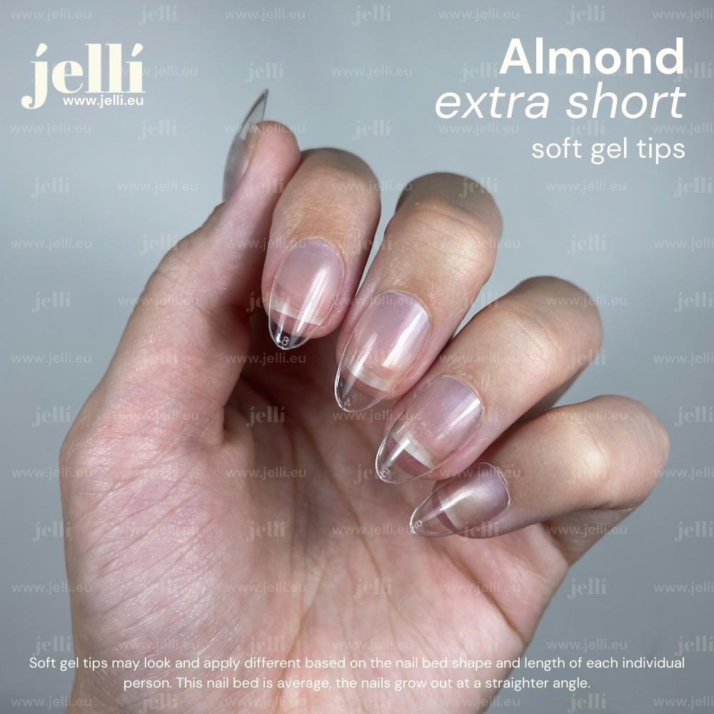 jellí - extra short almond soft gel tips