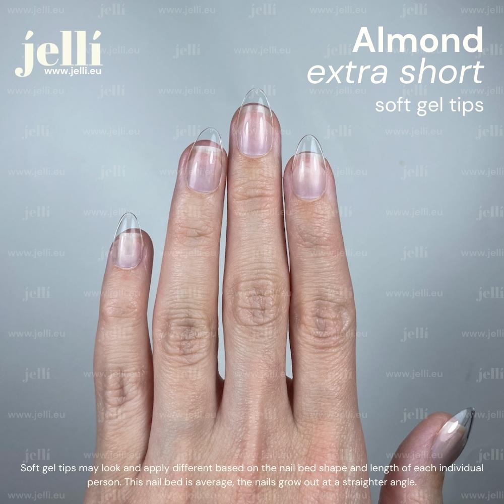 jellí - extra short almond soft gel tips