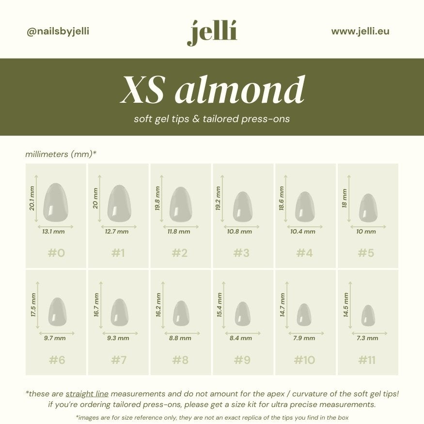 jellí - extra short almond soft gel tips