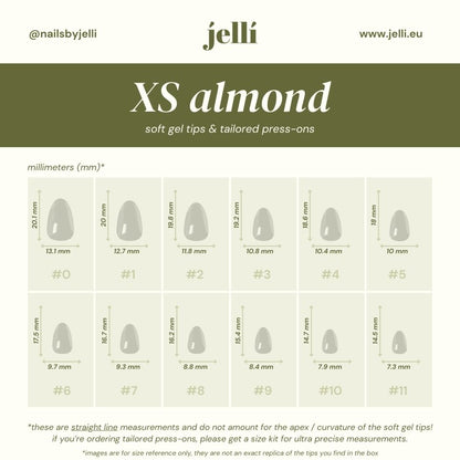 jellí - extra short almond soft gel tips