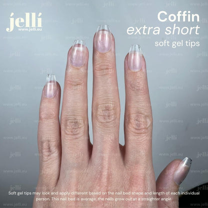 jellí - extra short coffin soft gel tips