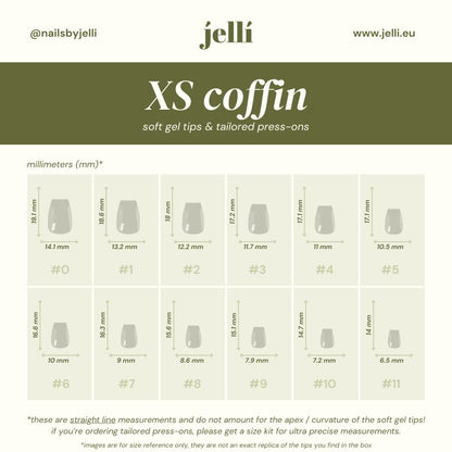 jellí - coffin extra scurt soft gel tips