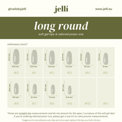 jellí - long round soft gel tips