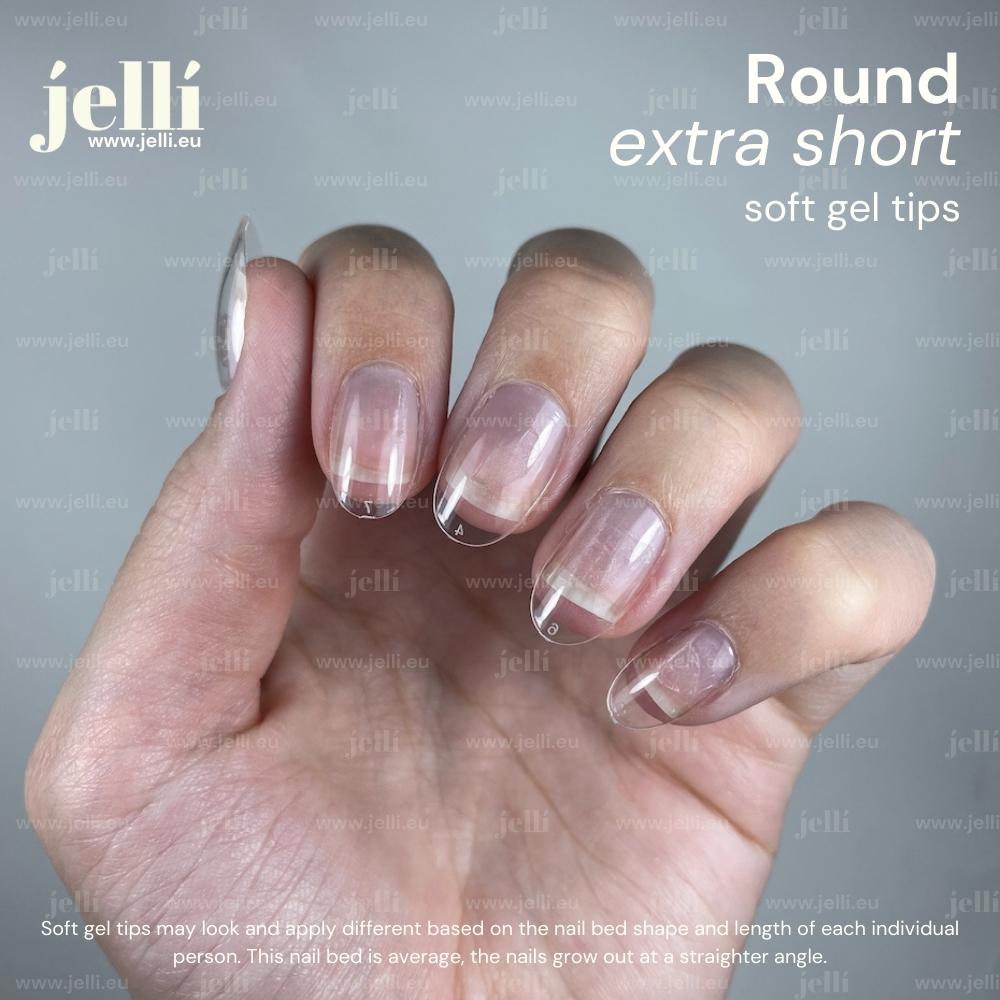 jellí - rotund extra scurt soft gel tips