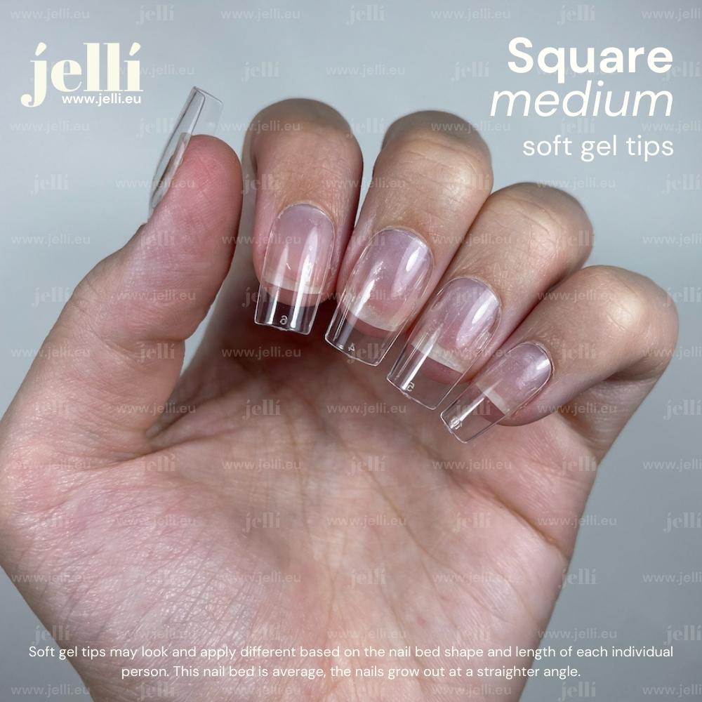 jellí - short square soft gel tips