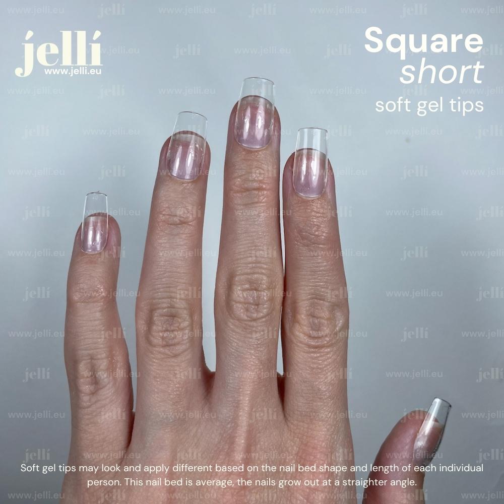 jellí - short square soft gel tips