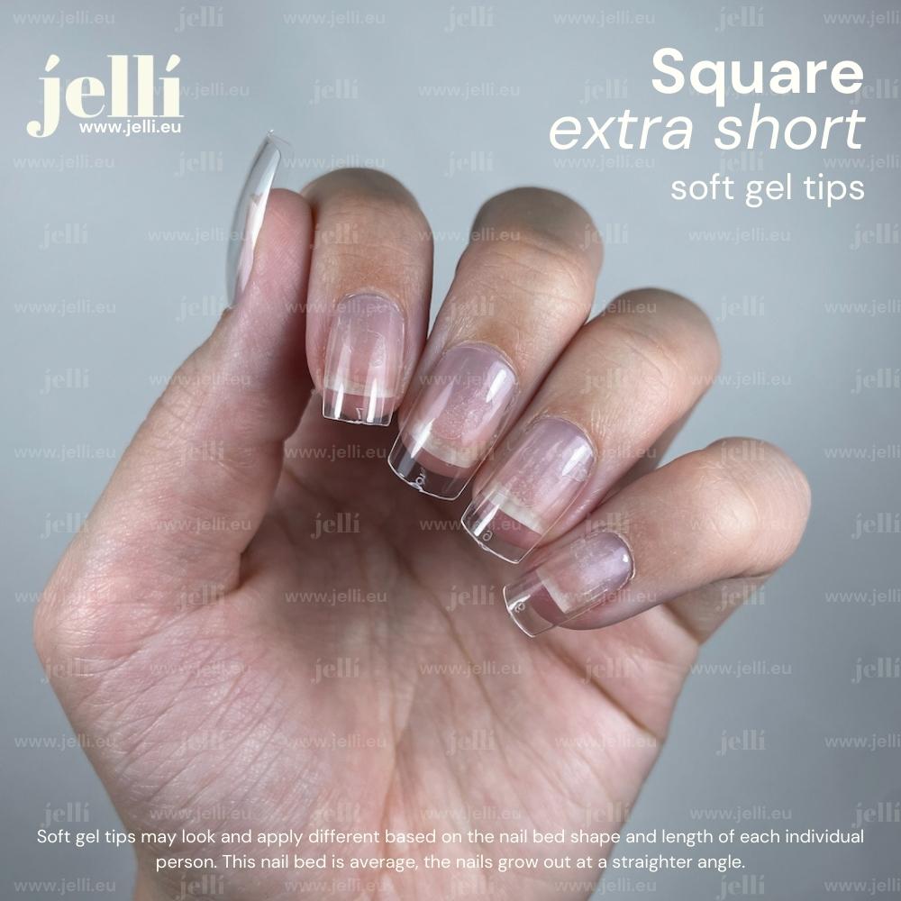 jellí - extra short square soft gel tips