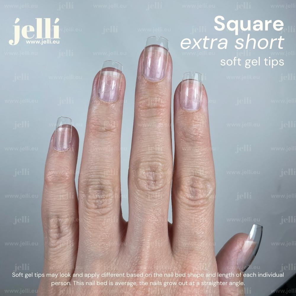 jellí - pătrat extra scurt soft gel tips