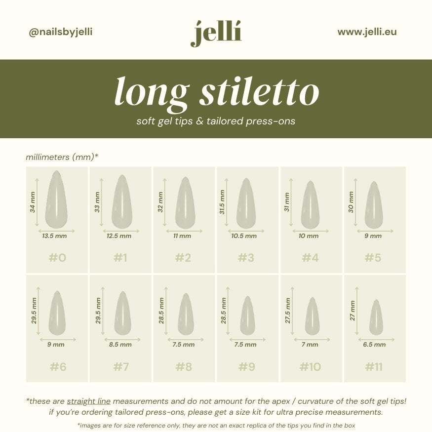 jellí - long stiletto soft gel tips