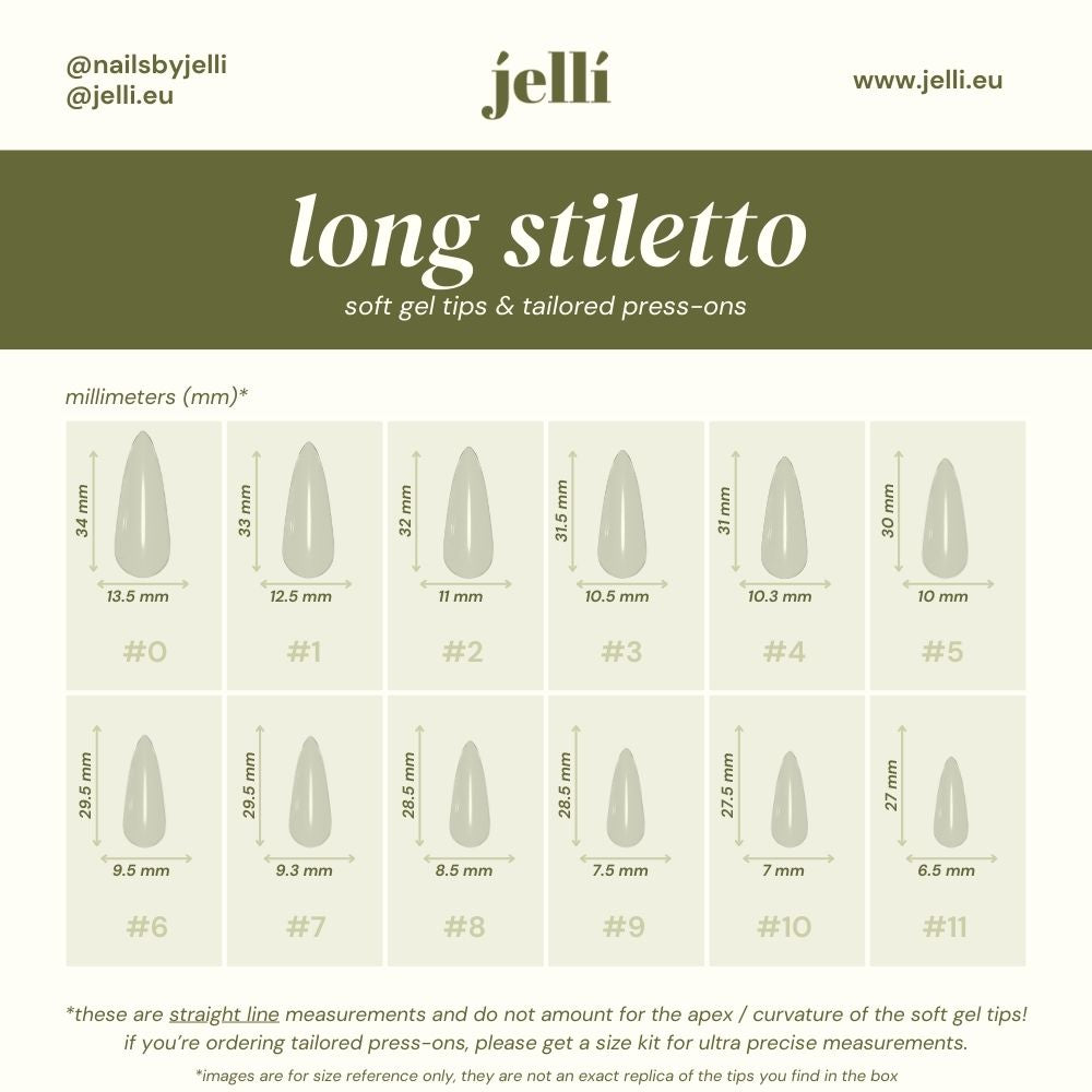 jellí - stiletto lung soft gel tips