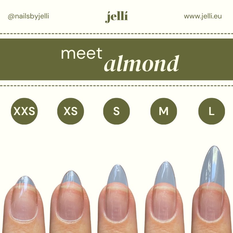 jellí - short almond soft gel tips