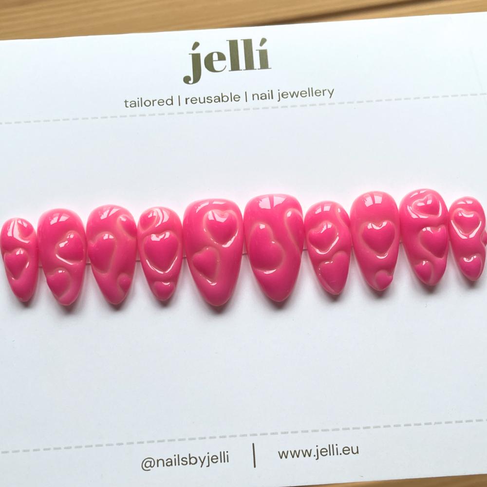 balloon hearts 🎈💕 - [Ari x jellí] custom luxury press-on nails set