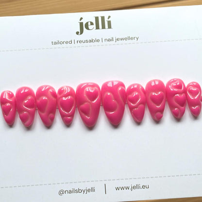 balloon hearts 🎈💕 - [Ari x jellí] custom luxury press-on nails set